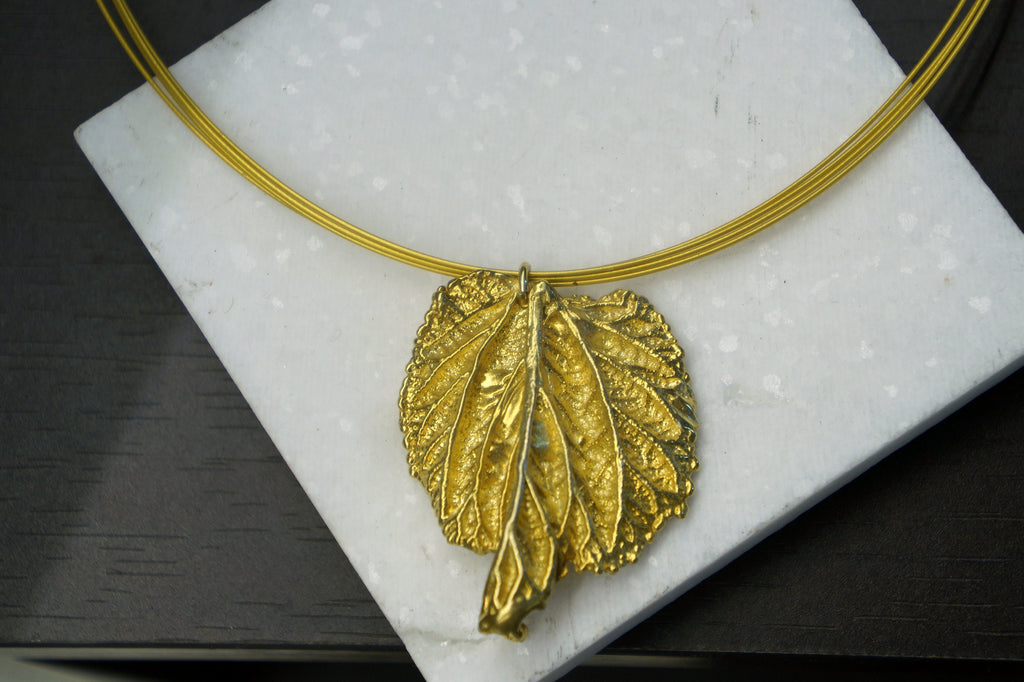 Mulberry Leaf Necklace – Handmade Sterling Silver Real Leaf Pendant | Nature Jewelry Gift