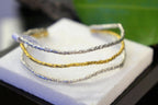 Pine Branch Bracelet: 14k Gold-Plated Brass (Optional Rhodium Finish)