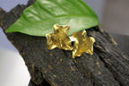 Ivy Leaf Earrings, Gold-Plated Sterling Silver Jewelry, Handmade Eco-Friendly Gift for Women