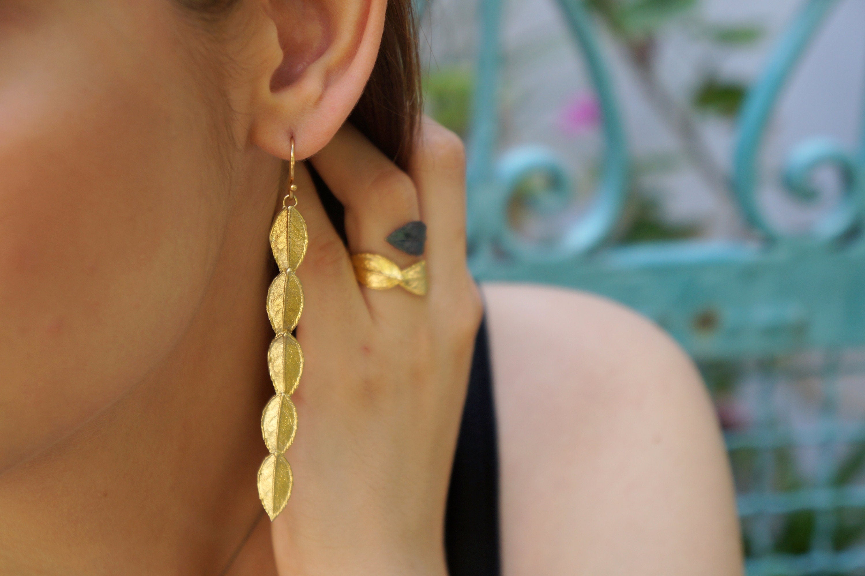 Rose Leaf Ring: Handmade Nature Jewelry (Adjustable Silver or Gold)