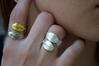 Rose Leaf Ring: Handmade Nature Jewelry (Adjustable Silver or Gold)