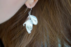 Sterling Silver Rose Leaf Earrings - Delicate Nature Detail