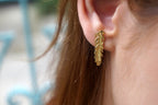 Fern Leaf Earrings: Gold Plated Sterling Silver - Nature Inspired Studs