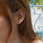 Fern Leaf Earrings: Nature Inspired Two Tone Studs (Silver and Gold)