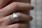 Leaf and Twig Ring: Botanical Jewelry (Sterling Silver, Adjustable)