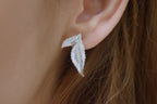 Rose Leaf Earrings: Nature-Inspired Silver - Stud or Dangle Styles