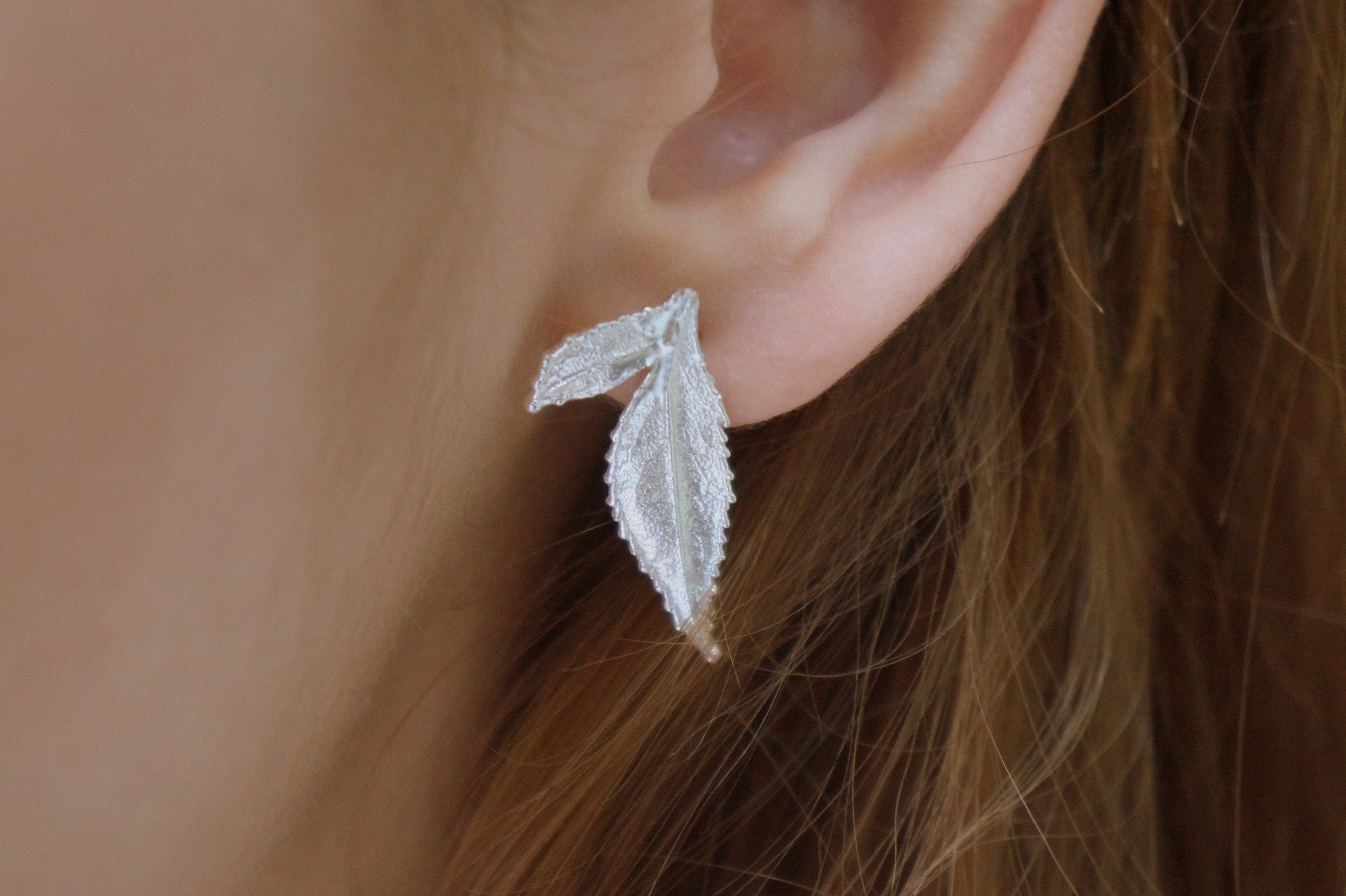 Rose Leaf Earrings – Sterling Silver Dangle & Stud Earrings for Women