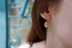 Gold Rose Earrings, Gold-Plated Sterling Silver Jewelry, Dangle Stud Earrings, Gold or Silver Earring, Gift for Her, Birthday Gift for Women