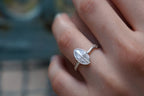 Minimalist Nature Ring, Sterling Silver, Rose Twig Leaf (Adjustable)