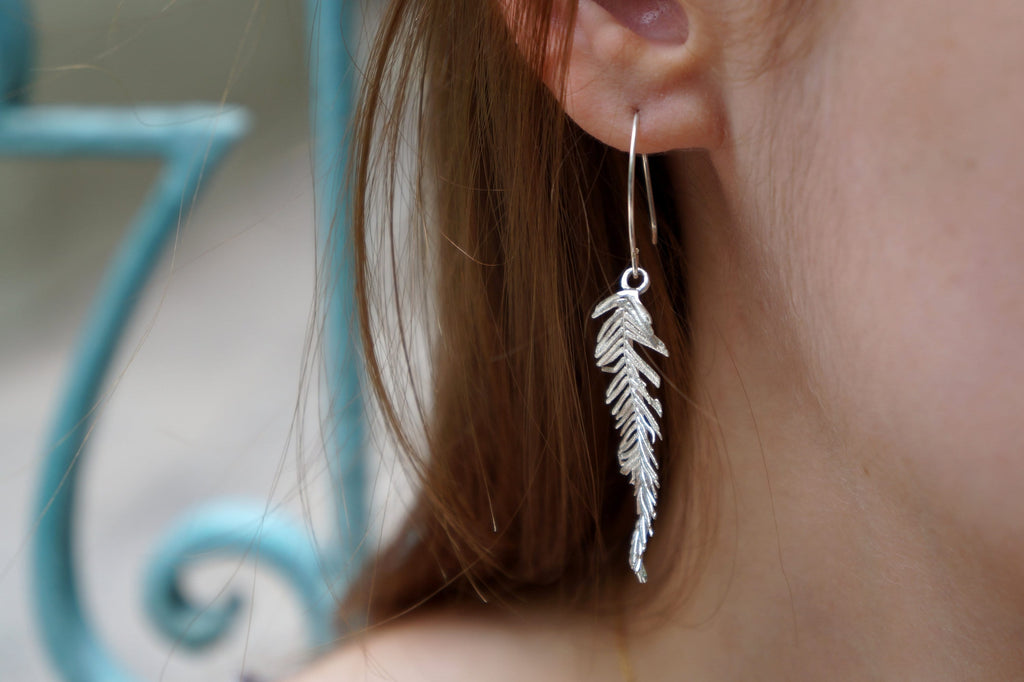 Sterling Silver Leaf Earrings – Handmade Nature Jewelry With Delicate Design
