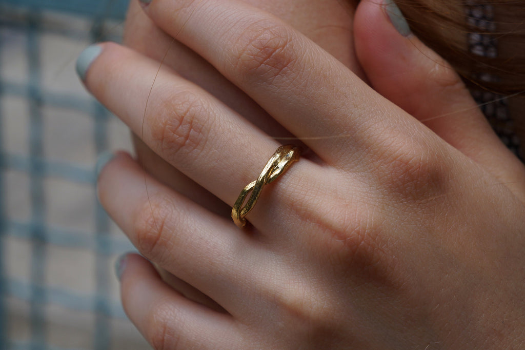 Olive Branch Ring - Handmade Adjustable Sterling Silver Ring | Nature Inspired Jewelry