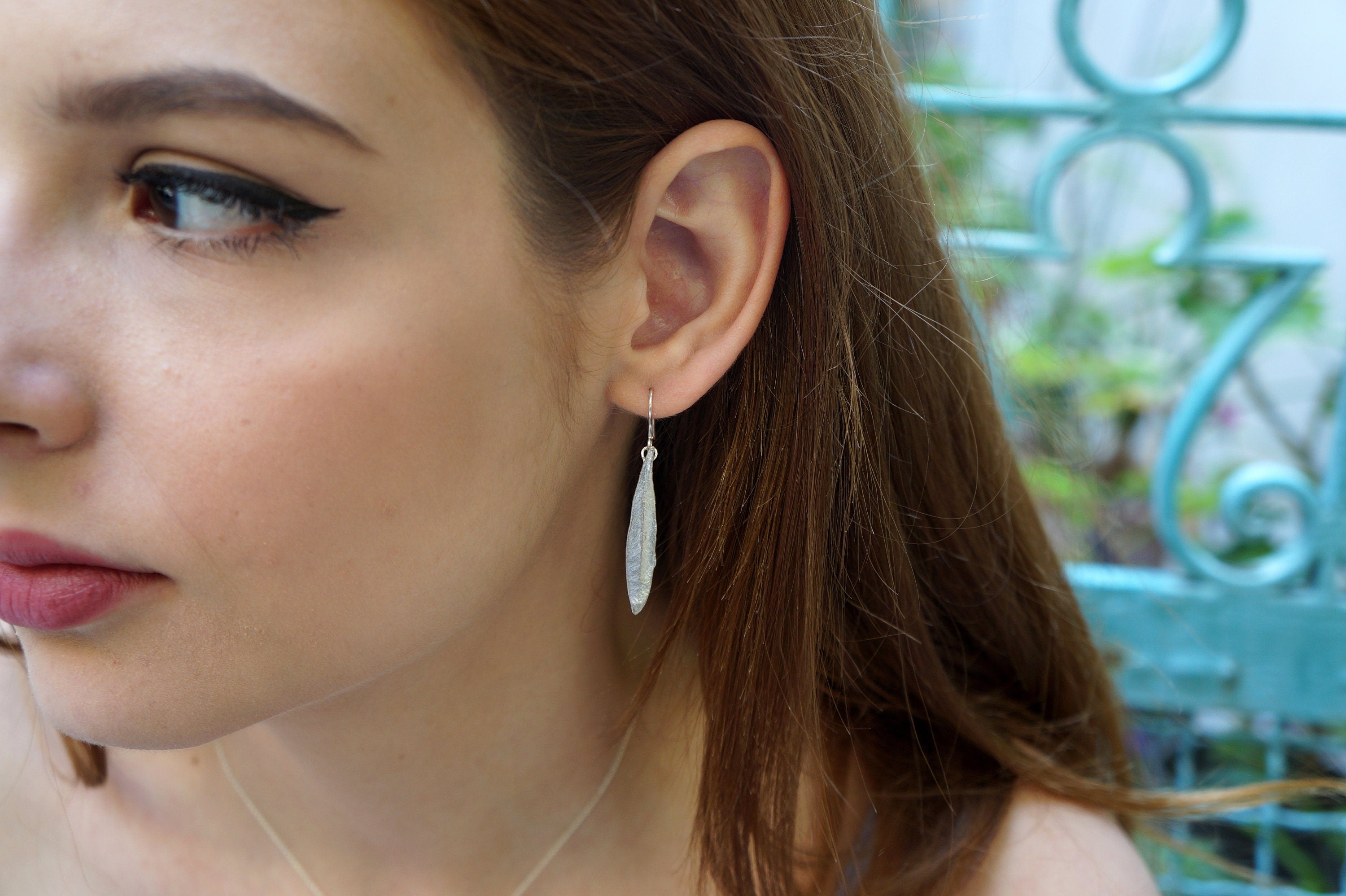 Olive Leaf Earrings – Minimalist Botanical Jewelry in Recycled Sterling Silver