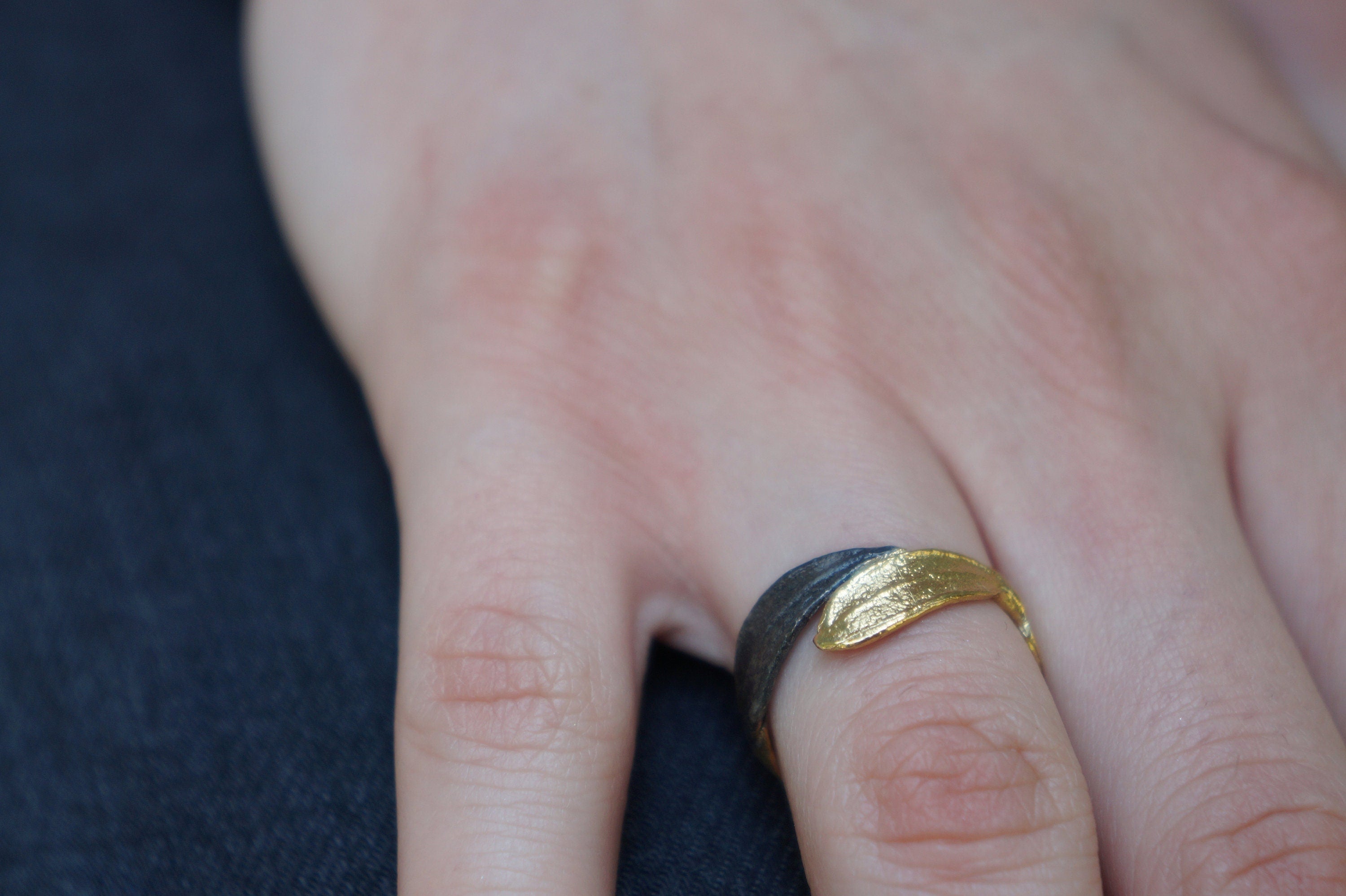 Sterling Silver Ring – Olive Leaf Minimalist Silver Ring With Organic Leaf Design