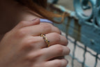 Twig Band Ring: Handmade Sterling Silver with Gold and Black Rhodium - Nature Design