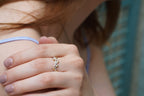 Twig Band Ring: Handmade Sterling Silver with Gold and Black Rhodium - Nature Design