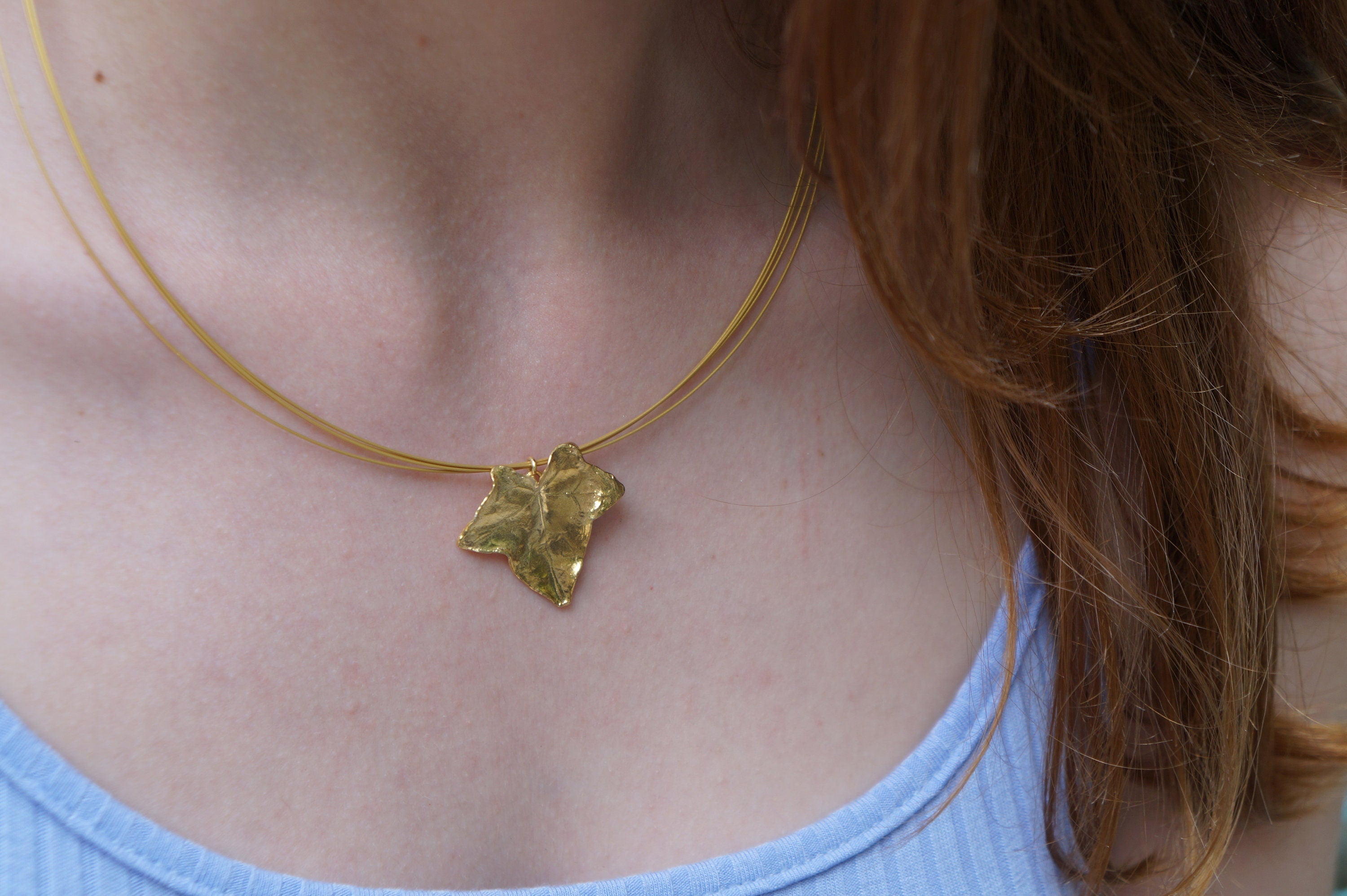 Real Ivy Leaf Necklace – 14K Gold Plated Pendant | Sterling Silver Jewelry, Eco Friendly