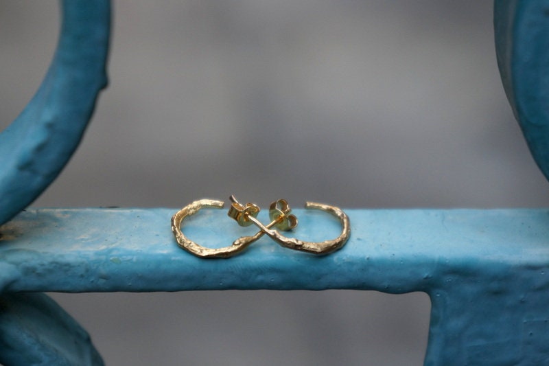 Silver Hoop Earrings Small - Olive Twig Minimalist Handmade Gift For Her