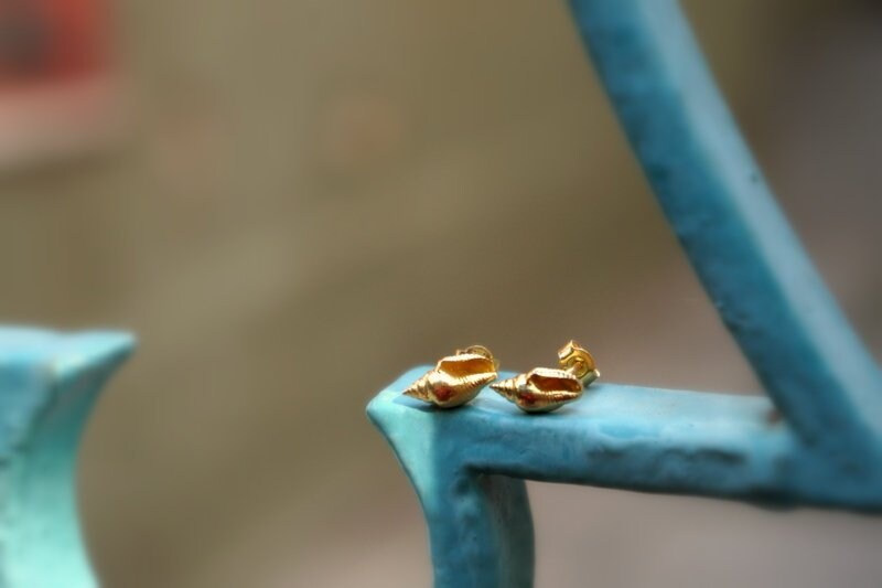 Sea Shell Earrings – Minimalist Studs | 14k Gold & Sterling Silver Dainty Gift