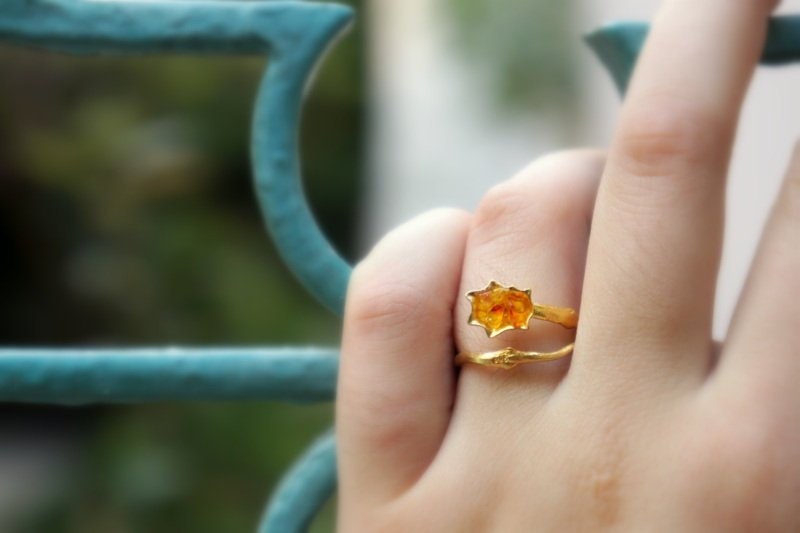 Nature Jewelry Ring, Sterling Silver, Birth Flower Design (Adjustable Sizes)