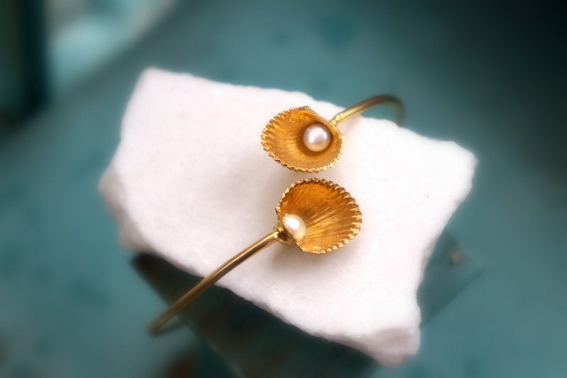 Freshwater Pearl Bracelet: Recycled Sterling Silver Open Cuff