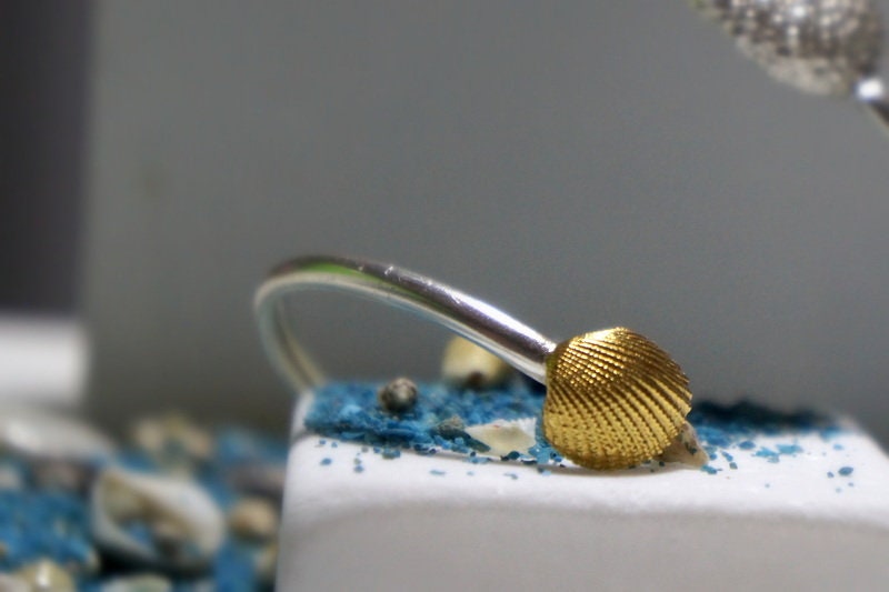 Sea Urchin Cuff Bracelet – Adjustable Sterling Silver Bangle with Ethical Zircon Stone