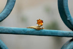 Tree Branch Ring with Orange Murano Glass, Sterling Silver Jewelry for Women, Adjustable