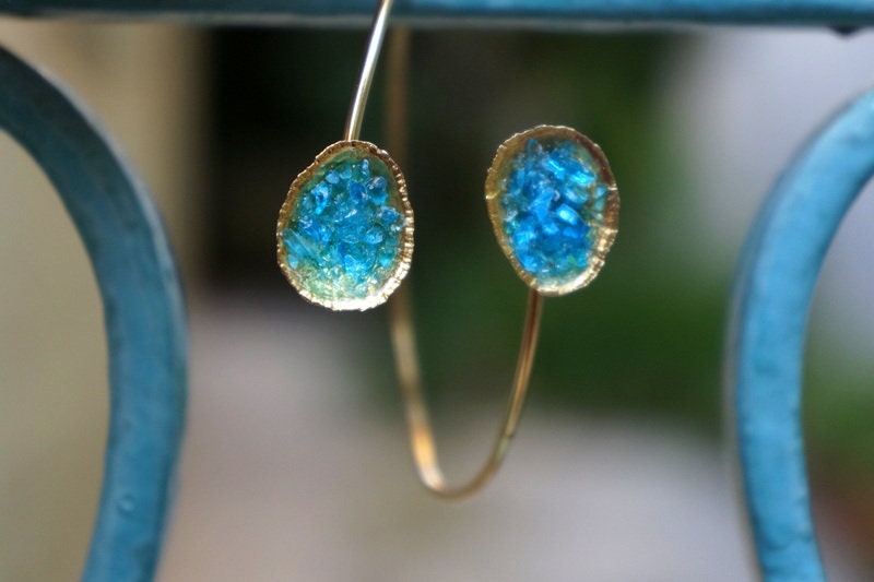 Sterling Silver Cuff Bracelet - Adjustable Raw Murano Glass Bangle with Limpet Shell Design