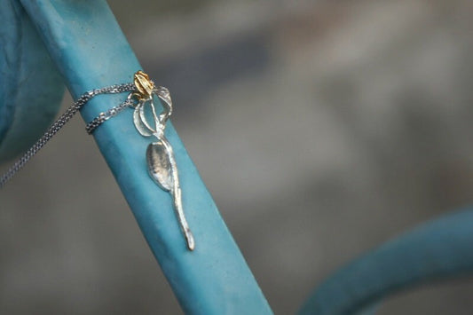 Sterling silver Necklace Real Olive Branch Pendant Necklace with chain.