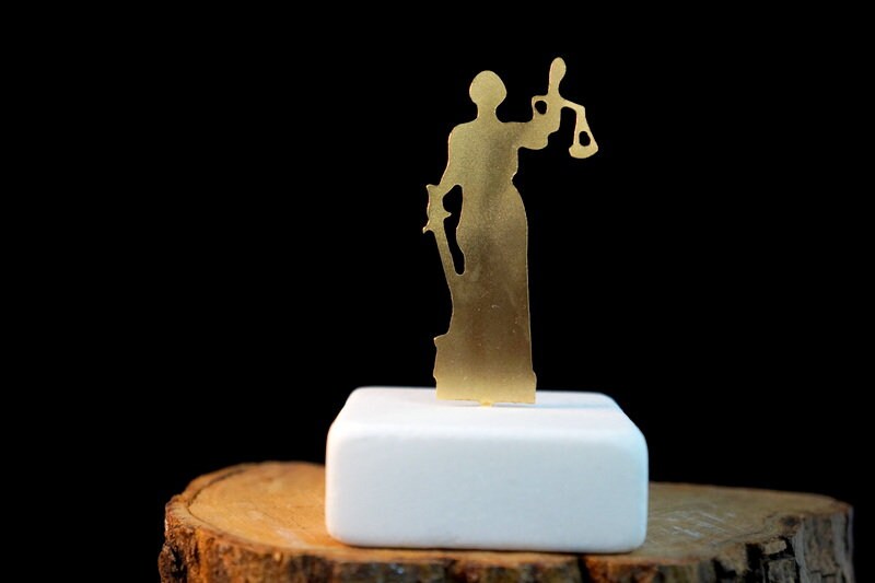 Lady Justice Statue - Gold Plated Bronze With Marble Base | Lawyer Gift Ideas