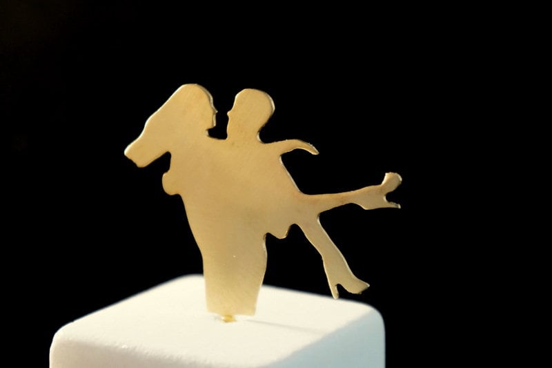 Home decor Romantic Couple Lovers minimal Marble Statue with 14k Gold plated Bronze,Anniversary Gift for Her or HimBy Mother Nature