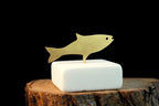 Thanksgiving Favors, Fish paperweight - modern design, Minimal Fish Statue,  Ocean and sea decor for office and homebirth flower jewelry