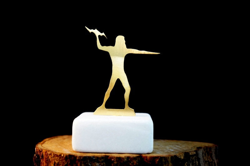 Home decor Small statue Zeus Statue Stocking Filler, Metal Art Sculpture and Museum Art, Greek Mythology Themed  gift for her