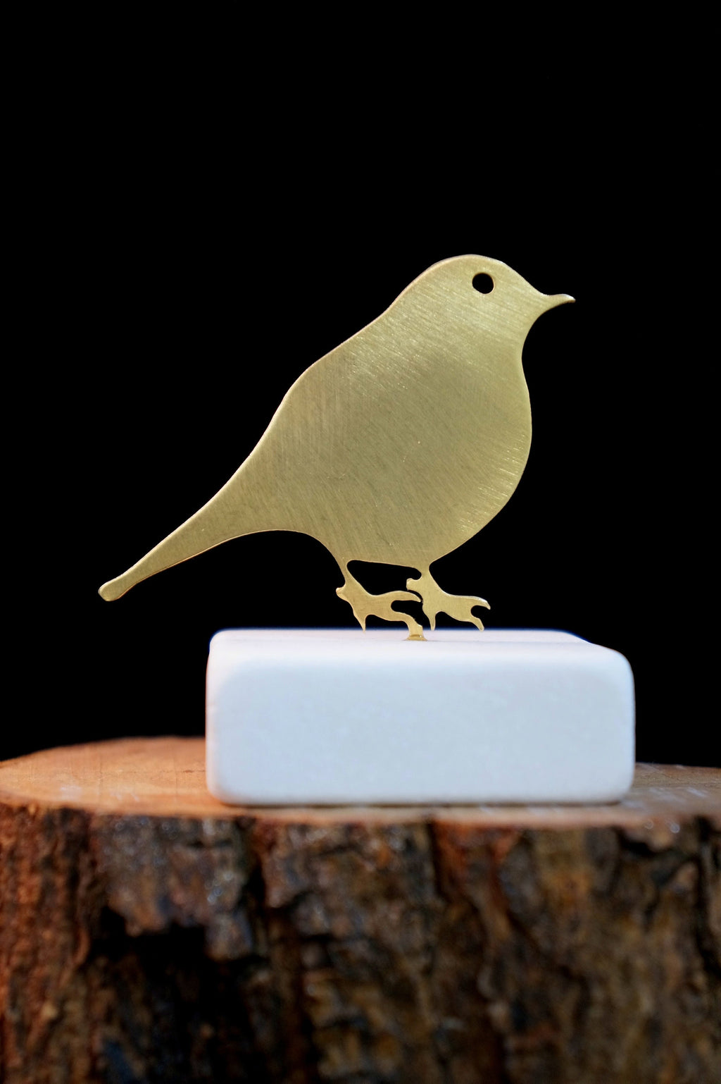 Bronze Bird Statue - Minimalist Robin Art With Marble Base | Nature Lover Gift