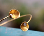 Freshwater Pearl Bracelet: Recycled Sterling Silver Open Cuff