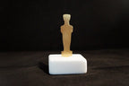 Ancient Greek Inspired Decor, Fathers Day Gift - Laser Cut Bronze gold plated Statue, Cycladic art museum piece, Gift for Office desk