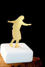 Minimal Dancer Figure Paperweight, Laser Cut Gold plated Bronze Statue, Folk Dance of a man of Crete, Gift for Dancersbirth flower jewelry