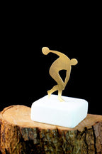 Home decor Ancient Greek statue of The Discobolus , Laser Cut Gold plated Bronze figure, History Inspired Gifts and Decor, Gift for Athletes