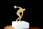 Home decor Ancient Greek statue of The Discobolus , Laser Cut Gold plated Bronze figure, History Inspired Gifts and Decor, Gift for Athletes