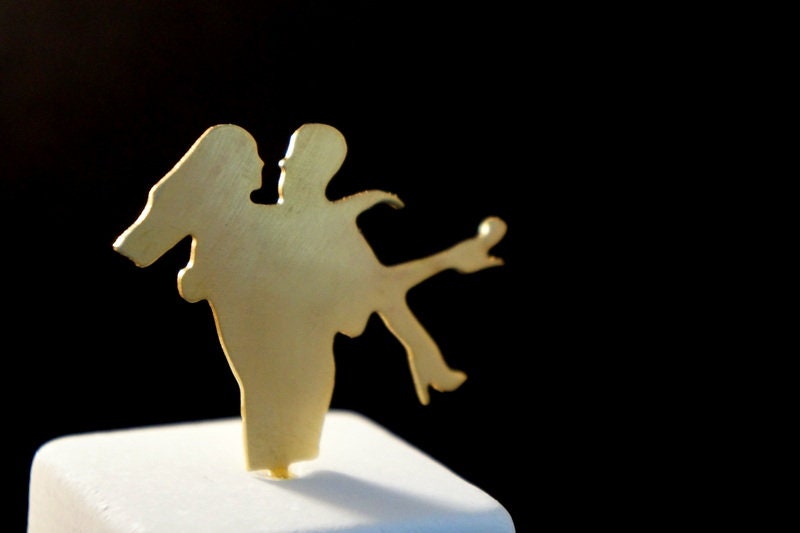 Home decor Romantic Couple Lovers minimal Marble Statue with 14k Gold plated Bronze,Anniversary Gift for Her or HimBy Mother Nature