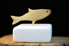 Thanksgiving Favors, Fish paperweight - modern design, Minimal Fish Statue,  Ocean and sea decor for office and homebirth flower jewelry