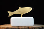 Thanksgiving Favors, Fish paperweight - modern design, Minimal Fish Statue,  Ocean and sea decor for office and homebirth flower jewelry