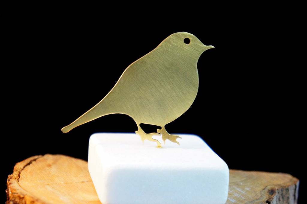 Bronze Bird Statue - Minimalist Robin Art With Marble Base | Nature Lover Gift