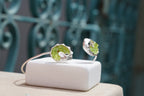 Green Murano Glass Bracelet: Sterling Silver, Adjustable Cuff