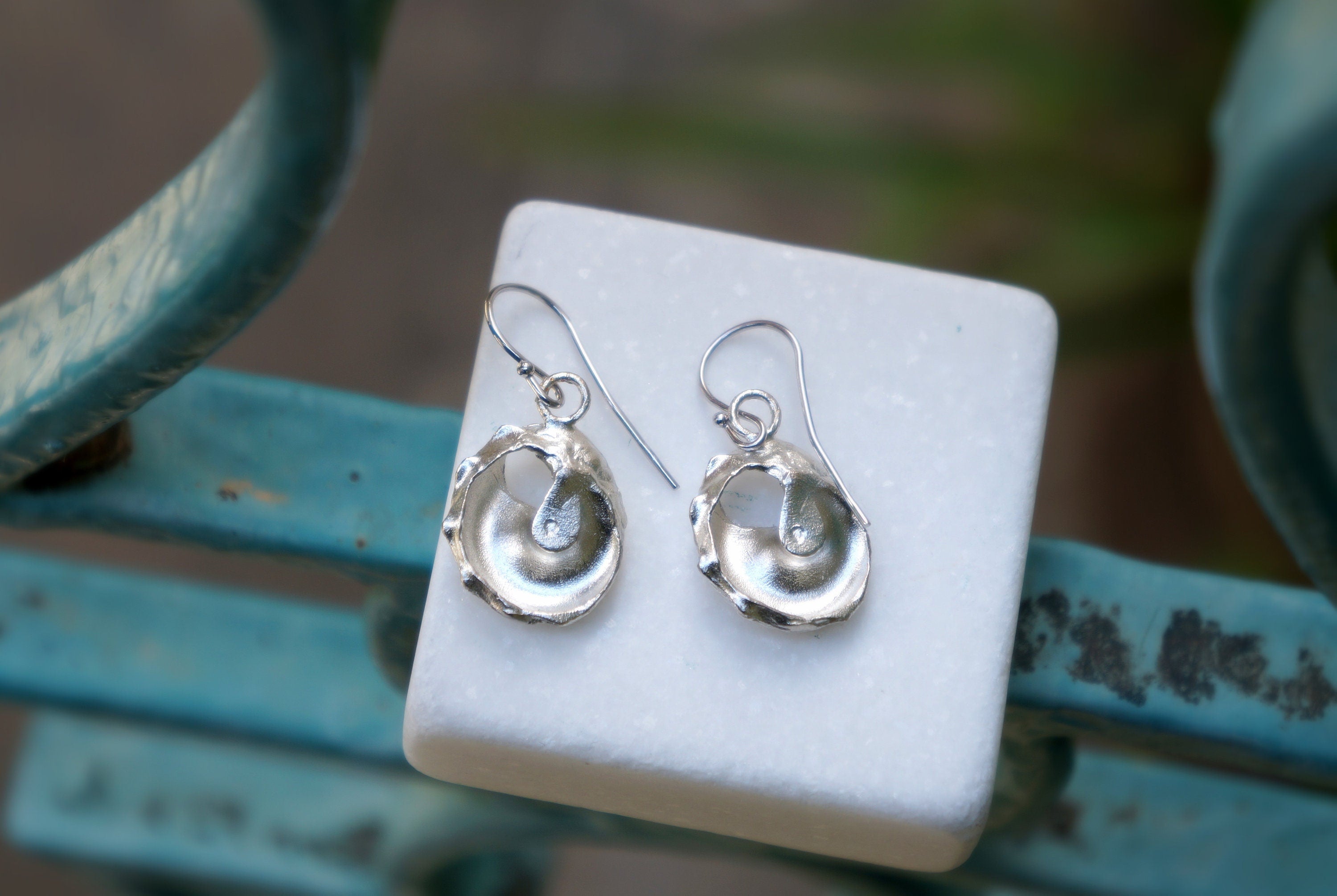 Silver Sea Shell Earrings - Small Dangle Lightweight Nautical Jewelry Gift