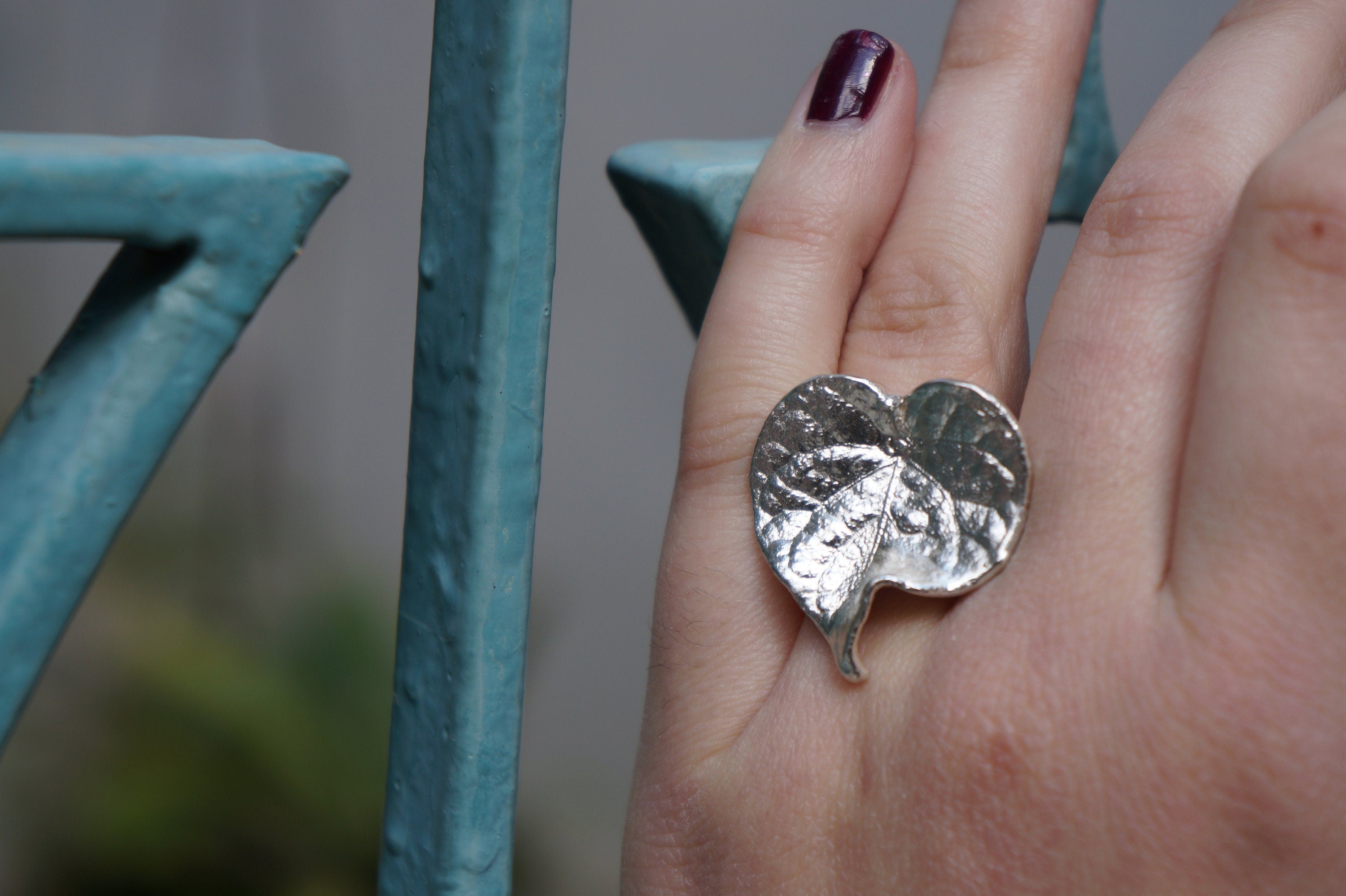 Leaf Ring: Nature Inspired Jewelry (Adjustable, Silver or Gold Plated)