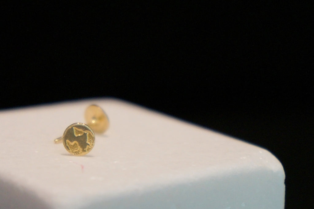 Solid Gold Stud Earrings – Tiny Circle Studs 9k 14k 18k Minimalist Jewelry