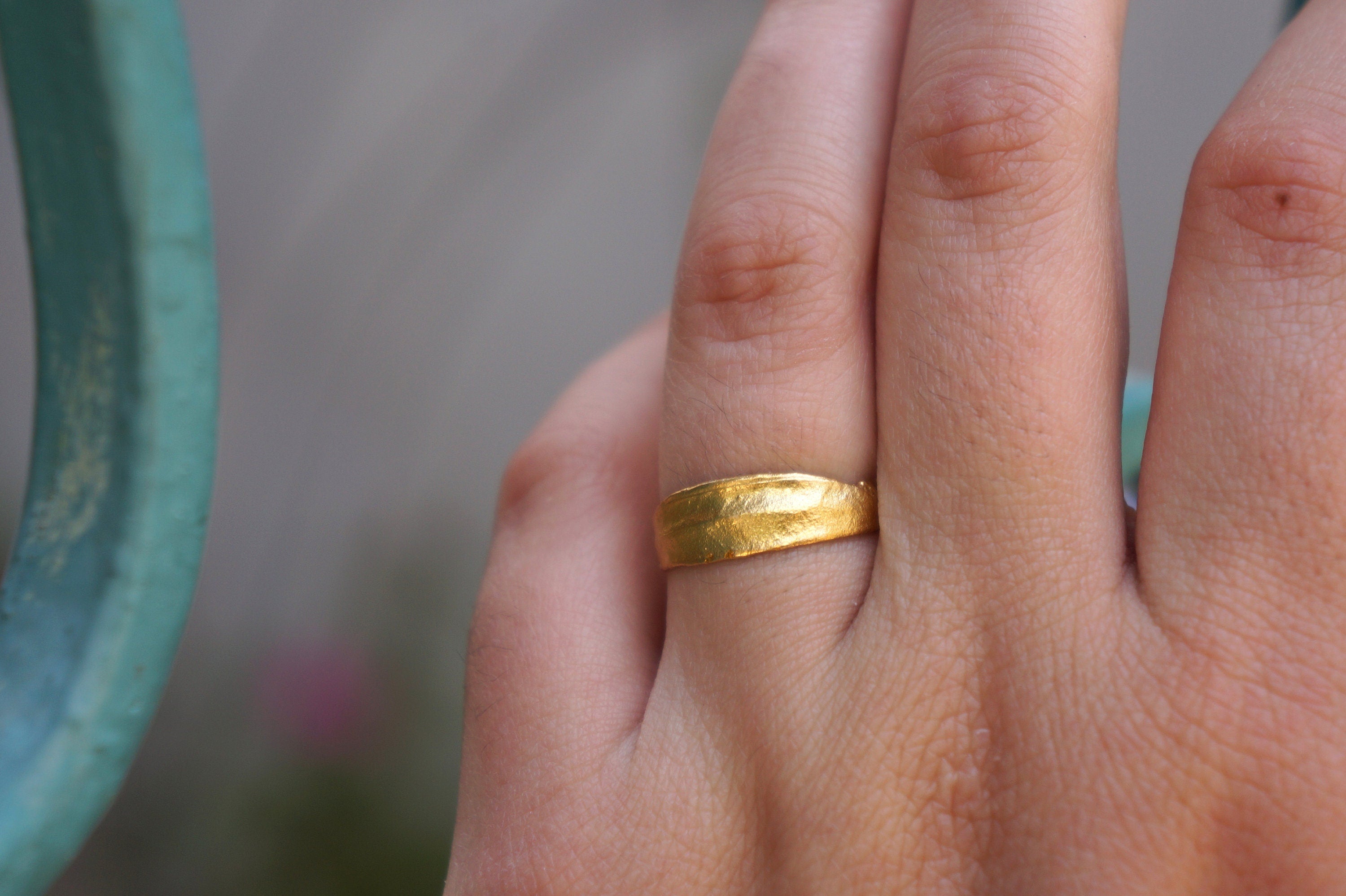 Solid Gold Olive Ring – 9k 14k 18k Gold Leaf Band | Nature Inspired Wedding Band