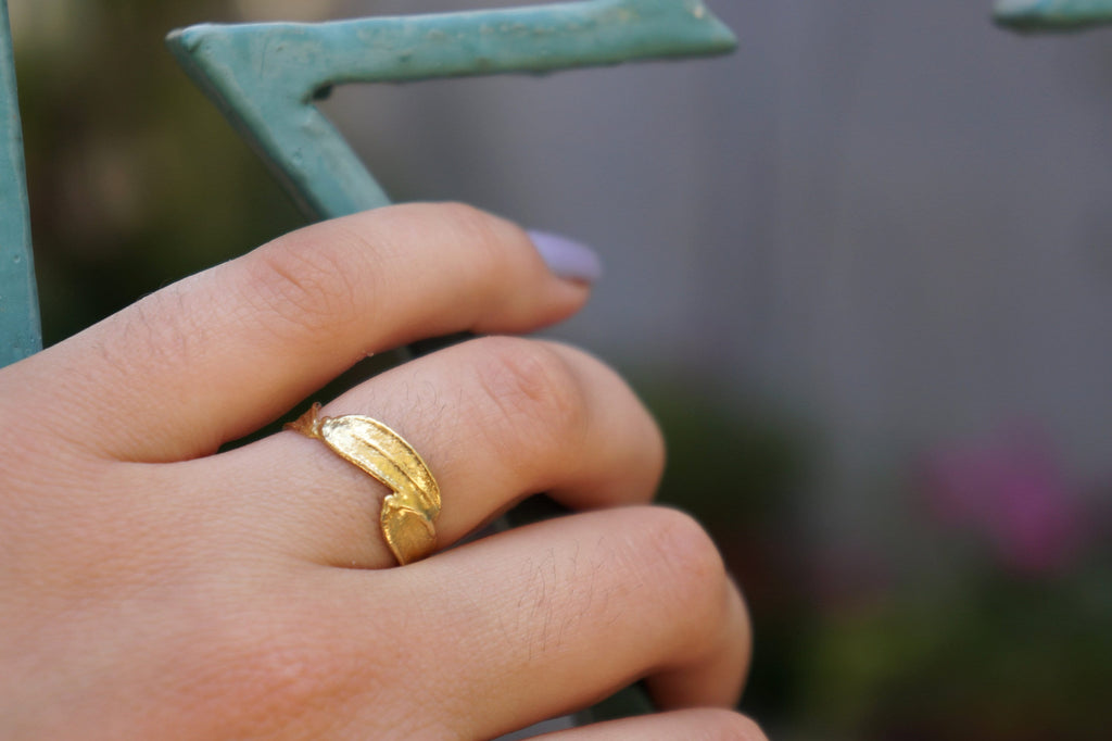 Solid Gold Olive Ring – Handmade Gold Band Ring | Nature Inspired Jewelry 9k 14k 18k