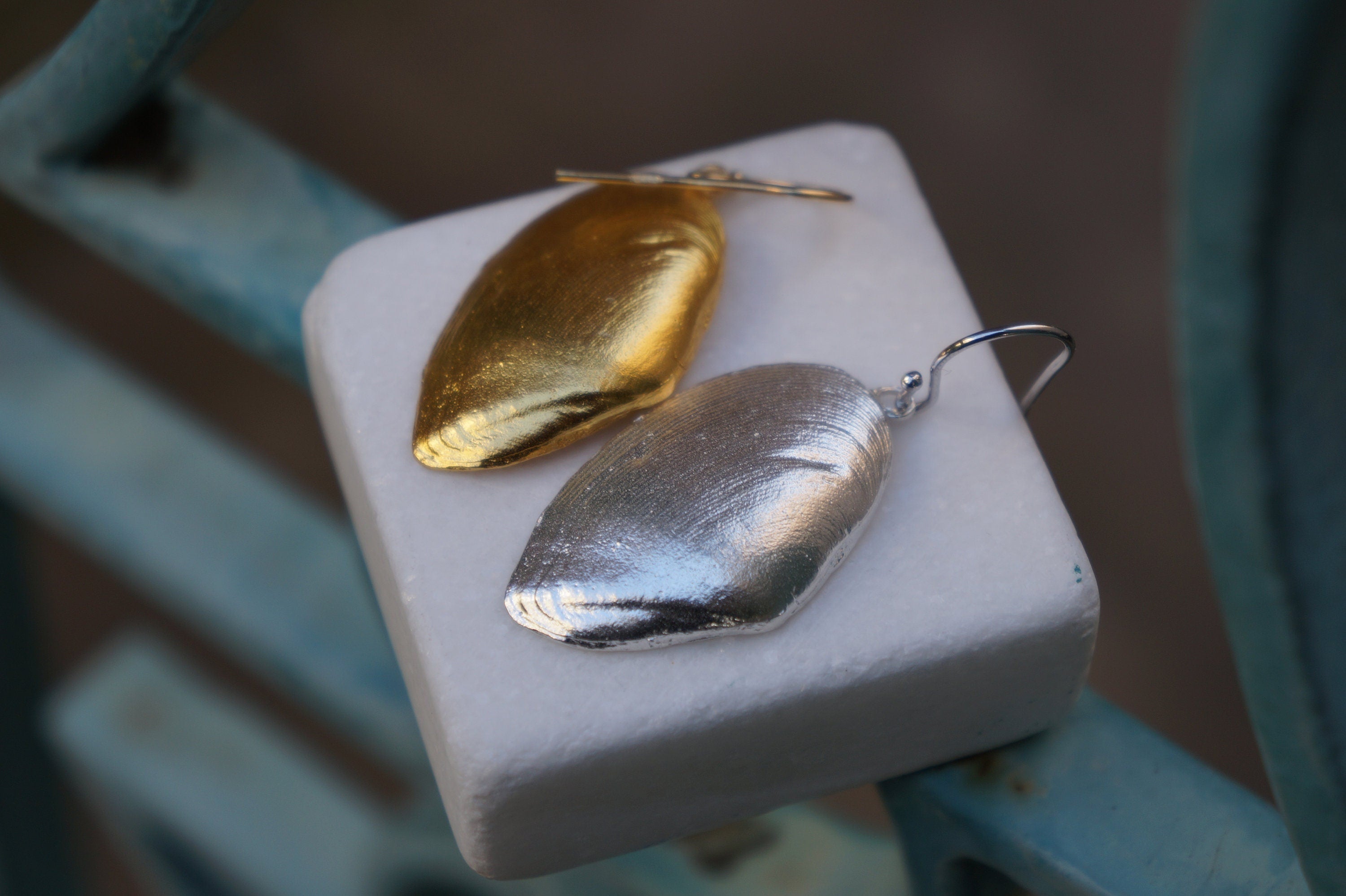 Silver Clam Shell Earrings – Handmade Boho Earrings | Recycled Sterling Silver Jewelry