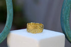 Mimosa Leaf Ring: Real Plant, 14k Gold Plated on Recycled Brass